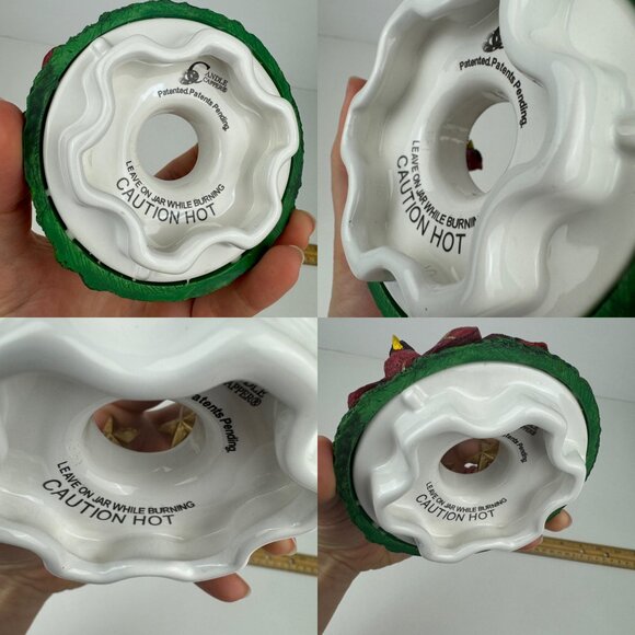 Old Virginia‎ Candle Company Cardinal Birds Gold Stars Candle Capper w Orig Box - Picture 6 of 15